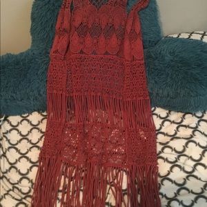 Long Crochet vest with fringes